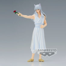 Load image into Gallery viewer, Free UK Royal Mail Tracked 24hr delivery Classic statue of Youko Kurama (silver head fox demon) from the legendary anime Yu Yu Hakusho. This amazing figure is launched by Banpresto as part of their latest DFX series. The creator sculpted this statue in excellent fashion, showing Youko Kurama posing in white, holding a rose. This statue really does bring you back to one of the best anime of of the 90s.