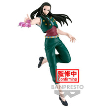 Load image into Gallery viewer, Free UK Royal Mail Tracked 24hr delivery Striking statue of Illumi Zoldyck from the legendary anime Hunter X Hunter. This amazing statue is launched by Banpresto as part of their latest Vibration Stars collection. The sculptor has completed this piece spectacularly, showing Illumi Zoldyck posing in battle mode throwing his primary weapon - "Needles". This PVC statue stands at 17cm tall, and packaged in a gift/collectible box from Bandai. Official brand: Bandai/Banpresto
