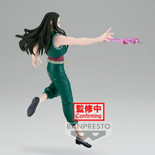 Load image into Gallery viewer, Free UK Royal Mail Tracked 24hr delivery Striking statue of Illumi Zoldyck from the legendary anime Hunter X Hunter. This amazing statue is launched by Banpresto as part of their latest Vibration Stars collection. The sculptor has completed this piece spectacularly, showing Illumi Zoldyck posing in battle mode throwing his primary weapon - "Needles". This PVC statue stands at 17cm tall, and packaged in a gift/collectible box from Bandai. Official brand: Bandai/Banpresto