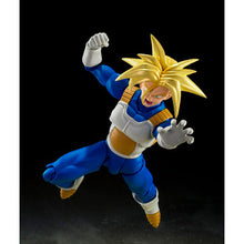 Load image into Gallery viewer, Free UK Royal Mail Tracked 24hr Delivery Spectacular articulated statue of Super Saiyan Trunks from the the legendary anime Dragon Ball Z. This premium figure is launched by Tamashii Nations as part of their new SHFiguarts collection - Infinite Latent Super Power version. The set comes with three facial expressions, premium articulated figure of Super Saiyan Trunks, and extra pair of hands to recreate different fighting postures.