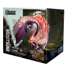 Load image into Gallery viewer, Free UK Royal Mail Tracked 24hr delivery
Spectacular statue of Mizutsune from the popular fantasy-themed action role-playing video game. This figure is launched by CAPCON as part of their latest collection release.
The creator did a glorious job with this piece, showing the popular Leviathan - Mizutsune, posing gracefully. Created in excellent detail, from the sharp colours of the scales all the way down to the deep purple fur on its tail. - Stunning !