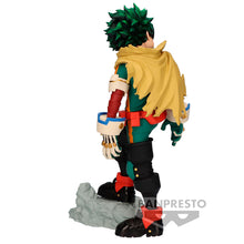 Load image into Gallery viewer, Free UK Royal Mail Tracked 24hr delivery  
Striking statue of Izuku Midoriya from the popular anime series My Hero Academia. This stunning piece is launch by Banpresto as part of their latest YOUR'RE NEXT collection. 
This statue is created meticulously, showing Deku posing in his battle uniform, and with his vigilante cape on. Stunning ! 
This PVC figure stands at 21cm tall, and packaged in a gift / collectible box from Bandai.