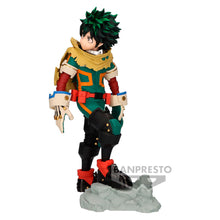 Load image into Gallery viewer, Free UK Royal Mail Tracked 24hr delivery  
Striking statue of Izuku Midoriya from the popular anime series My Hero Academia. This stunning piece is launch by Banpresto as part of their latest YOUR'RE NEXT collection. 
This statue is created meticulously, showing Deku posing in his battle uniform, and with his vigilante cape on. Stunning ! 
This PVC figure stands at 21cm tall, and packaged in a gift / collectible box from Bandai.