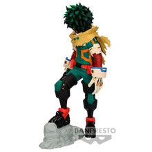 Load image into Gallery viewer, Free UK Royal Mail Tracked 24hr delivery  
Striking statue of Izuku Midoriya from the popular anime series My Hero Academia. This stunning piece is launch by Banpresto as part of their latest YOUR'RE NEXT collection. 
This statue is created meticulously, showing Deku posing in his battle uniform, and with his vigilante cape on. Stunning ! 
This PVC figure stands at 21cm tall, and packaged in a gift / collectible box from Bandai.