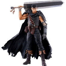 Load image into Gallery viewer, Free UK Royal Mail Tracked 24hr Delivery
Striking statue of Guts from the popular anime series Berserk. This figure is launched by Good Smile Company and Max Factory as part of their latest Pop Up Parade new L collection.
The sculptor did an spectacular job creating this high-detailed PVC statue of Guts. The figure shows Guts posing in his legendary Black Swordsman outfit, fully equipped and holding his great sword (Dragon Slayer).
The PVC statue stands at 22cm tall , comes with a