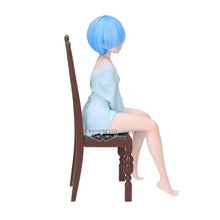 Load image into Gallery viewer, Free UK Royal Mail Tracked 24hr delivery
Beautiful statue of Rem from the popular anime series "Starting Life in Another World Re:Zero", this amazing figure is launched by Banpresto as part of their latest Relax Time Series.
The statue shows Rem posing elegantly in her sky blue night gown sitting on her chair (chair included). The figure is created beautifully. - Truly stunning.
This PVC figure stands at 20cm tall, and packaged in a premium gift/collectible box from Bandai.