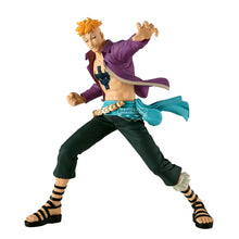 Load image into Gallery viewer, THE PHOENIX OF THE WHITEBEARD PIRATES
Bring the legendary Marco the Phoenix to your One Piece collection with this officially licensed Battle Record Collection Figure from Banpresto.
Former commander of the Whitebeard Pirates' First Division, Marco is captured in a dynamic battle-ready stance that perfectly reflects his calm confidence and fighting ability.
The figure recreates Marco's distinctive appearance with his short blond hair, open purple jacket, Whitebeard Pirates emblem across his chest, dark t
