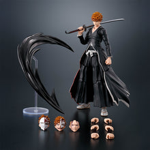 Load image into Gallery viewer, Free UK Royal Mail Tracked 24hr delivery 
Spectacular articulated premium figure set of Ichigo Kurosaki (Final Zanpakutō technique - Moon Fang Heaven-Piercer) from the popular anime series Bleach. This figure set is launched by Tamashii Nations as part of their SH Figuart collection.
The set include the premium articulated figure of Ichigo Kurosaki (Final Bankai form), 3 facial plates (include his hollowfield form), additional 3 pairs of hands,  sword (Zangetsu), and includes effect parts for Getsuga Tens