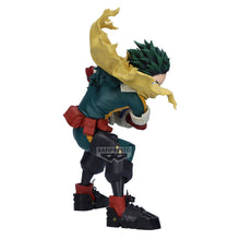 Load image into Gallery viewer, Free UK Royal Mail Tracked 24hr delivery
Stunning statue of Izuku Midoriya from the popular anime series My Hero Academia. This amazing figure is launched by Banpresto as part of their latest Maximatic collection.  
This statue is sculpted in immense detail, showing Izuku Midoriya (known as Deku) posing in his hero battle uniform, and wearing his vigilante scarf (Gran Torino's cloak). -Stunning! 
This PVC statue stands at 18cm tall, and packaged in a gift/collectible box from Bandai.
Official brand: Ban