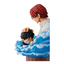 Load image into Gallery viewer, The Bond That Inspired a Future Pirate King
Relive one of the most heartfelt connections in anime history with this magnificent Shanks and Monkey D. Luffy Revible Moment Figure from Bandai Spirits.
Standing approximately 15cm tall, this beautifully detailed One Piece collectible captures a touching moment between Red-Haired Shanks and a young Monkey D. Luffy, celebrating the friendship and inspiration that helped shape Luffy's dream of becoming the Pirate King.
The figure depicts Shanks gently rest