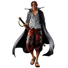 Load image into Gallery viewer, The Legendary Red-Haired Emperor Takes Centre Stage
Bring the commanding presence of one of the most influential pirates in the One Piece universe to your collection with this spectacular Shanks Masterlise Expiece Figure from Bandai Spirits.
Standing approximately 21cm tall, this officially licensed collectible captures Red-Haired Shanks, captain of the Red Hair Pirates and one of the legendary Four Emperors of the Sea.
With his distinctive red hair, confident smile, flowing black cape and legendary sword
