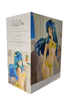Load image into Gallery viewer, Beautiful statue of Lum from the classic anime Urusei Yatsura. This statue is launched by Banpresto as part of their latest Relax Time collection. This statue is created beautifully, showing Lum posing in her yellow bikini suit. This PVC figure stands at 14cm tall, and packaged in a premium gift/collectible box from Bandai. Official brand: Banpresto / Bandai