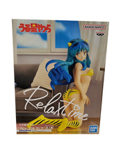 Load image into Gallery viewer, Beautiful statue of Lum from the classic anime Urusei Yatsura. This statue is launched by Banpresto as part of their latest Relax Time collection.   This statue is created beautifully, showing Lum posing in her yellow bikini suit.   This PVC figure stands at 14cm tall,  and packaged in a premium gift/collectible box from Bandai.   Official brand: Banpresto / Bandai 
