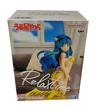Load image into Gallery viewer, Beautiful statue of Lum from the classic anime Urusei Yatsura. This statue is launched by Banpresto as part of their latest Relax Time collection. This statue is created beautifully, showing Lum posing in her yellow bikini suit. This PVC figure stands at 14cm tall, and packaged in a premium gift/collectible box from Bandai. Official brand: Banpresto / Bandai