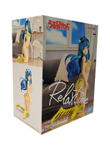 Load image into Gallery viewer, Beautiful statue of Lum from the classic anime Urusei Yatsura. This statue is launched by Banpresto as part of their latest Relax Time collection. This statue is created beautifully, showing Lum posing in her yellow bikini suit. This PVC figure stands at 14cm tall, and packaged in a premium gift/collectible box from Bandai. Official brand: Banpresto / Bandai