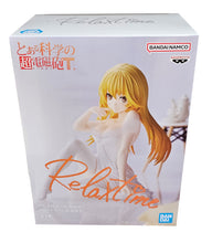 Load image into Gallery viewer, Free UK Royal Mail Tracked 24hr delivery Beautiful statue of Misaki Shokuhou (5th rank Level 5 Esper) from the popular anime series A certain Scientific Railgun. This figure is launched by Banpresto as part of their latest Relax Time collection. The creator did a fabulous work on this piece, showing Misaki posing elegantly in her night dress. This PVC statue stands at 11cm tall, and packaged in a gift / collectible box from Bandai.
