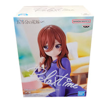 Load image into Gallery viewer, Free UK Royal Mail Tracked 24hr delivery
Beautiful statue of Miku Nakano (Third eldest of the sibling) from the popular anime series The Quintessential Quintuplets. This figure is launched by Banpresto as part of their latest Relax Time collection.
The creator did a fabulous work on this piece, showing Miku Nakano posing beautifully in her nightwear. -Stunning!
This PVC statue stands at 12cm tall, and packaged in a gift / collectible box from Bandai.
Official brand: Bandai / Banpresto
EAN: 49831648