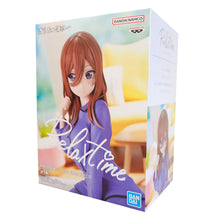 Load image into Gallery viewer, Free UK Royal Mail Tracked 24hr delivery
Beautiful statue of Miku Nakano (Third eldest of the sibling) from the popular anime series The Quintessential Quintuplets. This figure is launched by Banpresto as part of their latest Relax Time collection.
The creator did a fabulous work on this piece, showing Miku Nakano posing beautifully in her nightwear. -Stunning!
This PVC statue stands at 12cm tall, and packaged in a gift / collectible box from Bandai.
Official brand: Bandai / Banpresto
EAN: 49831648