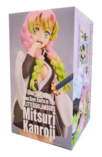 Load image into Gallery viewer, Free UK Royal Mail Tracked 24hr delivery   Beautiful statue of Mitsuri Kanroji from the popular anime series Demon Slayer. This statue is launched by Banpresto as part of their latest  Glitter &amp; Glamours collection.   The statue is created beautifully, showing Mitsuri posing elegantly wearing her Hashira uniform, and with her Nichirin sword attached on her side. - Truly stunning !   This PVC figure stands at 22cm tall, and packaged in a gift/collectible box from Bandai.
