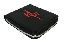 Load image into Gallery viewer, Naruto Anime Zipped Wallet -Hidden Leaf Village Logo - Premium PVC Leather / Black - Unisex