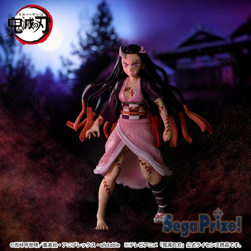 Free UK Royal Mail Tracked 24hr delivery   Fiery statue of Nezuko Kamado from the popular anime series Demon Slayer. This figure is launched by SEGA as part of their latest FIGURIZMA series.   This figure of Nezuko is created beautifully, showing Nezuko posing in her Demon form battle mode. - Stunning !   This PVC statue stands at 22cm tall, and packaged in a gift/collectible box from  Bandai.