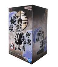Load image into Gallery viewer, Free UK Royal Mail Tracked 24hr delivery
Stunning statue of Obanai Iguro from the popular anime series Demon Slayer. This fabulous figure is launched by Bapresto as part of their latest Kimetsu no Yaiba EX collection.
This figure is created beautifully, showing Obanai posing stunningly in his hashira uniform, with his serpent around his neck, and his Serpent breathing symbol around the stand.