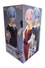 Load image into Gallery viewer, Free UK Royal Mail Tracked 24hr delivery
Beautiful statue of Rem from the popular anime series Re:Zero Starting Life in Another World. This statue is launched by Banpresto as part of their latest Glitter & Glamours collection.
The statue is created beautifully, showing Rem posing elegantly wearing her classic Navy blue floral dress. - Stunning !