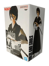Load image into Gallery viewer, Free UK Royal Mail Tracked 24hr delivery   Fabulous statue of Rukia Kuchiki from the legendary anime Bleach. This figure is launched by Banpresto as part of their latest Solid and Souls series.   This figure is created meticulously, showing Rukia Kuchiki posing in her soul reaper uniform and holding her sword.   This PVC statue stands at 14cm tall, and packaged in a gift / collectible box from Bandai.
