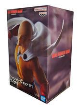 Load image into Gallery viewer, Free UK Royal Mail Tracked 24hr delivery   Super cool figure of Saitama from the popular anime ONE PUNCH MAN. This statue is launched by Banpresto as part of their latest collection.   The creator had finished this piece perfectly, showing Saitama in his hero outfit, posing in battle mode, ready to unleash his finishing punch.   This PVC statue stands at 13cm tall, comes with a base, and packaged in a gift / collectible box from Bandai.   Official Brand: Banpresto /  Bandai 
