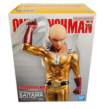 Load image into Gallery viewer, Free UK Royal Mail Tracked 24hr delivery Spectacular statue of Saitama from the popular anime One Punch Man. This breathtaking figure is launched by Banpresto as part of their latest DFX PREMIUM collection. The figure is created astonishingly, showing Saitama posing in his hero outfit. The creator has used the premium metallic colour effect to finish off the outfit. - Truly stunning.