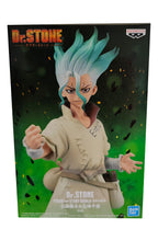Load image into Gallery viewer, Free UK Royal Mail Tracked 24hr delivery Striking statue of Senku Ishigami from the popular anime series Dr. Stone. This amazing figure is launched by Banpresto as part of their latest Figure of Stone World collection. The creator did a smashing job finishing this piece, showing Senku posing in his stone age science gear, with his tools attacked on his side. - Truly amazing !