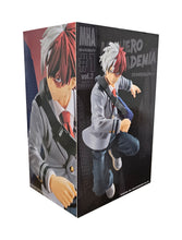 Load image into Gallery viewer, Cool figure of Shoto Todoroki from the popular anime My Hero Academia. This figure is launched by Banpresto as part of their latest BRAVEGRAPH collection. - Vol.2.   This statue is created in immense detail, showing Shoto Todoroki posing in his uniform, with his shoulder bag - in motion. - Stunning !   This PVC statue stands at 14cm tall, and packaged in a gift/collectible box from Bandai.  Official brand: Banpresto / Bandai 
