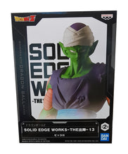 Load image into Gallery viewer, Stunning figure of Piccolo from the legendary anime Dragon Ball Z. This striking statue is launched by Banpresto as part of the latest Solid Edge Works collection.  This statue is created amazingly, showing Piccolo posing in his classic demon outfit, white turban and his famous white cape on the ground (which is part of the stand) - ready for combat. - Stunning !   This PVC statue stands at 19cm tall, and packaged in a gift/collectible box from Bandai.
