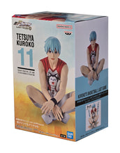 Load image into Gallery viewer, Stunning figure of Tetsuya Kuroko (He was the Phantom Sixth Player of the Generation of Miracles) from the popular anime Kuroko's Basketball. This statue is launched by Banpresto as part of their latest collection. Adapted from the movie - Last Game.
This statue is crated meticulously, showing Tetsuya posing in his Last Game kit, number 11, and with his pet #2 (included). - Stunning!