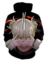 Load image into Gallery viewer, Free UK Royal Mail Tracked 24hrs delivery
Stunning design of Himiko Toga - My Hero Academia
The silken style of this polyester hoodie makes it lightweight and comfortable to wear. A large front pocket and an adjustable hood with drawstrings. Premium DTG design, easy to wash, and the colours will not fade or crack.
Excellent gift for any My Hero Academia fan.
Material: Polyester