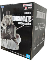 Load image into Gallery viewer, Free UK Royal Mail Tracked 24hr Delivery  Spectacular statue of Roronoa Zoro from the legendary anime series ONE PIECE. This amazing statue is part of Banpresto&#39;s DIRORAMATIC series.   The PVC/ABS statue stands at 15cm tall. There are a total of 4 editions. &quot;The Brush&quot; / &quot;The Anime&quot; / &quot;The Tones&quot; / &quot;The Brush Tones&quot;. 
