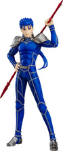 Load image into Gallery viewer, Free UK Royal Mail Tracked 24hr delivery   Striking figure of Lancer from the popular anime Fate/Stay Night. This statue is launched by Good Smile Company as part of the latest Pop Up Parade series.   The figure is created meticulously, showing Lancer posing in his blue battle outfit, and holding his powerful red demonic spear (cursed spear with an ominous design). 
