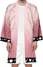 Load image into Gallery viewer, Excellent for all the DEMON SLAYER's cosplay fans. This cape/gown is made from high quality polyester which gives off a silken and smooth feel. Premium DTG print with striking colours. Nezuko Kamado related design in front and back, also we have used DTG print technology to print the logo on. Easy to wash and the design will not tear or crack.