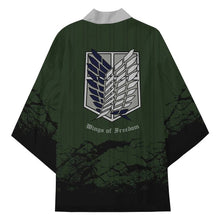 Load image into Gallery viewer, Excellent for all the ATTACK ON TITAN&#39;s cosplay fans. This cape/gown is made from high quality polyester which gives off a silken and smooth feel. Premium DTG print with striking colours.  Scout logo in front and back, also we have used DTG print technology to print the logo on. Easy to wash and the design will not tear or crack.
