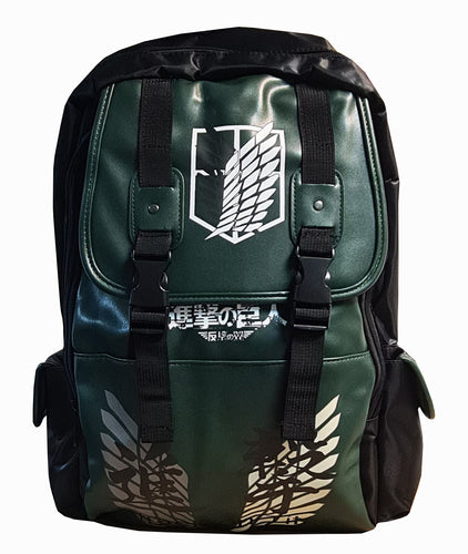 Premium anime backpack for our Attack on Titan fans. Pearl cotton double straps with capacity of 29cm x12cm x 40cm.  Multi-pockets allow books, notebooks, umbrellas, water bottles, and any other daily accessories. Main pocket with cap and drawstring closure. Adjustable shoulder-padded comfortable straps, waterproof, and the zip is covered for anti-theft.  Excellent for work/school/college/university or travel. 3D high-quality DTG print of Scout Logo directly onto the school bag/backpack.