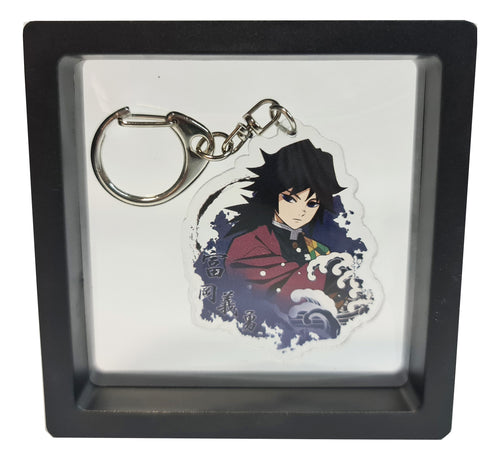 Free UK Royal Mail 24hr delivery  Demon Slayer Giyu Tomioka keychain.  Premium design DTG quality acrylic keyring packaged in a window display gift box.  The main acrylic panel of the keyring stands at 6cm (approx), and 4mm (approx) thickness.  Excellent gift for any Demon Slayer fan. 