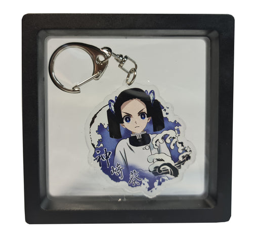 Free UK Royal Mail 24hr delivery  Demon Slayer Aoi Kanzaki keychain.  Premium design DTG quality acrylic keyring packaged in a window display gift box.  The main acrylic panel of the keyring stands at 6cm (approx), and 4mm (approx) thickness.  Excellent gift for any Demon Slayer fan. 