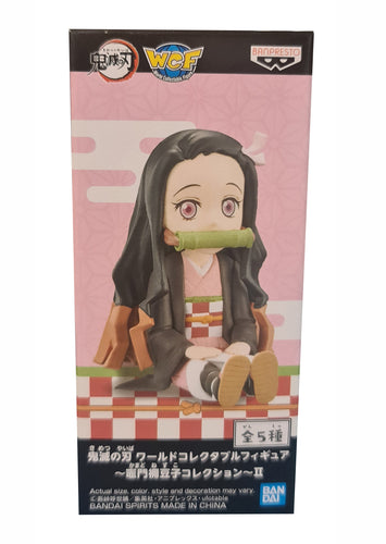 FREE UK Royal Mail Tracked 24hr Delivery  This mini statue of Nezuko Kamado is part of Banpresto's World Collectible Figure series.   The figure was created in high-detailed, adapted from the popular anime series Demon Slayer.   This PVC statue stands at 7cm tall, and is packaged in a premium collectible box from Bandai World Collectible Figure series.   Version: E   Official Brand: Banpresto / Bandai / World Collectible Figure (WCF)   Limited stock available 