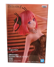 Load image into Gallery viewer, Free Royal Mail Tracked 24hr delivery   Beautiful statue of Nino Nakano from the popular anime The Quintessential Quintuplets. This figure is launched by Banpresto as part of the latest Kyunties series.   The figure is sculpted stunningly, showing Miku posing elegantly in her black dress, and wearing her black heels.   Excellent gift for any Quintuplets fan.   This PVC figure stands at 18cm tall, and packaged in a gift/collectible box from Bandai. 

