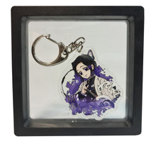Load image into Gallery viewer, Free UK Royal Mail 24hr delivery  Demon Slayer Shinobu Kocho keychain.  Premium design DTG quality acrylic keyring packaged in a window display gift box.  The main acrylic panel of the keyring stands at 6cm (approx), and 4mm (approx) thickness.  Excellent gift for any Demon Slayer fan. 
