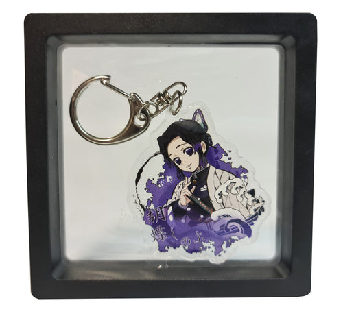 Free UK Royal Mail 24hr delivery  Demon Slayer Shinobu Kocho keychain.  Premium design DTG quality acrylic keyring packaged in a window display gift box.  The main acrylic panel of the keyring stands at 6cm (approx), and 4mm (approx) thickness.  Excellent gift for any Demon Slayer fan. 
