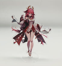 Load image into Gallery viewer, Free Royal Mail 24hr delivery Beautiful Acrylic stand of Yae Miko from the popular open-world action role-playing game - "GENSHIN IMPACT". High-quality DTG print design showing Yae Miko posing elegantly. Height: 12.5cm x 15cm Thickness: 3mm Excellent gift for any Genshin Impact fan.