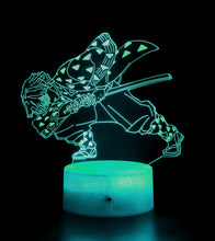 Load image into Gallery viewer, Free UK Royal Mail Tracked 24hr delivery. Combining art and technology makes this 3D visual effect lamp a perfect gift for anime fans. The acrylic design produces an optical 3D hologram effect which brings the anime character to life. The base has a touch sensor which makes it simple to control all the seven colour lighting modes. The set also includes a remote control for you to control the lamp with ease. "The art challenges the technology, and the technology inspires the art".