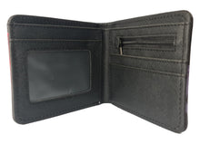 Load image into Gallery viewer, Free UK Royal Mail Tracked 24hr delivery. This premium PVC leather wallet is designed with a smooth finish. High-quality DTG design with striking colours. Two-part art piece showing two sets of anime art on each side of the wallet. Bi-fold closure, with Five card sections, One zip section, a photo ID section, and the main section. Excellent gift for any Genshin Impact fan.