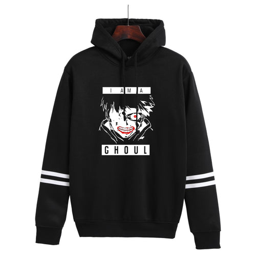 Sharp design of Tokyo Ghoul Ken Kaneki hoodie.  The hoodie is made from soft cotton, with a cool contrast colour design. The hoodie is very soft and comfortable to wear.